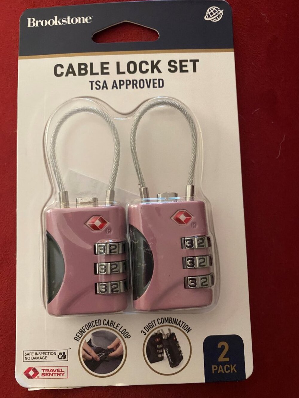 NEW Brookstone Cable Lock Set - TSA Approved
